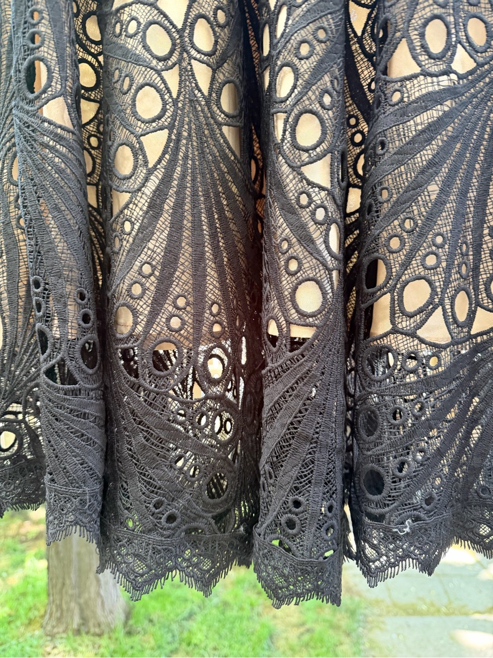 NWT Lace Crochet Midi Dress Wedding Guests Formal Events Large Black - Picture 9 of 15